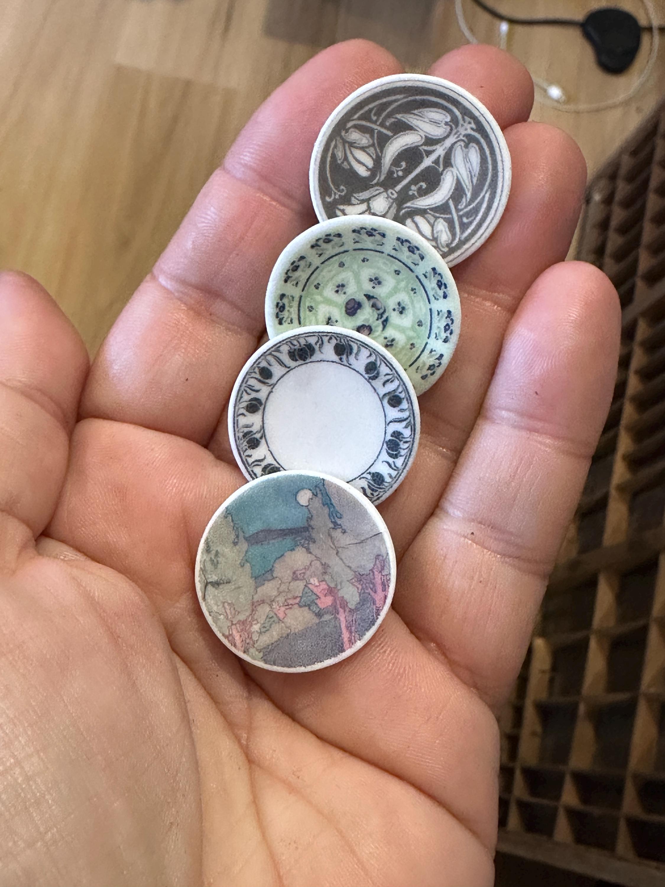 Ceramic Dollhouse 1:12 Scale Plates – Art Deco Geometric Patterns