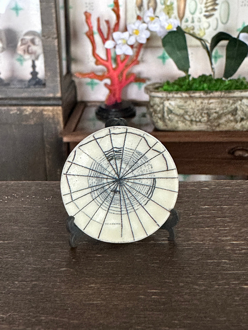 Ceramic Dollhouse 1:12 Scale Plates – Spooky Halloween Macabre Miniatures