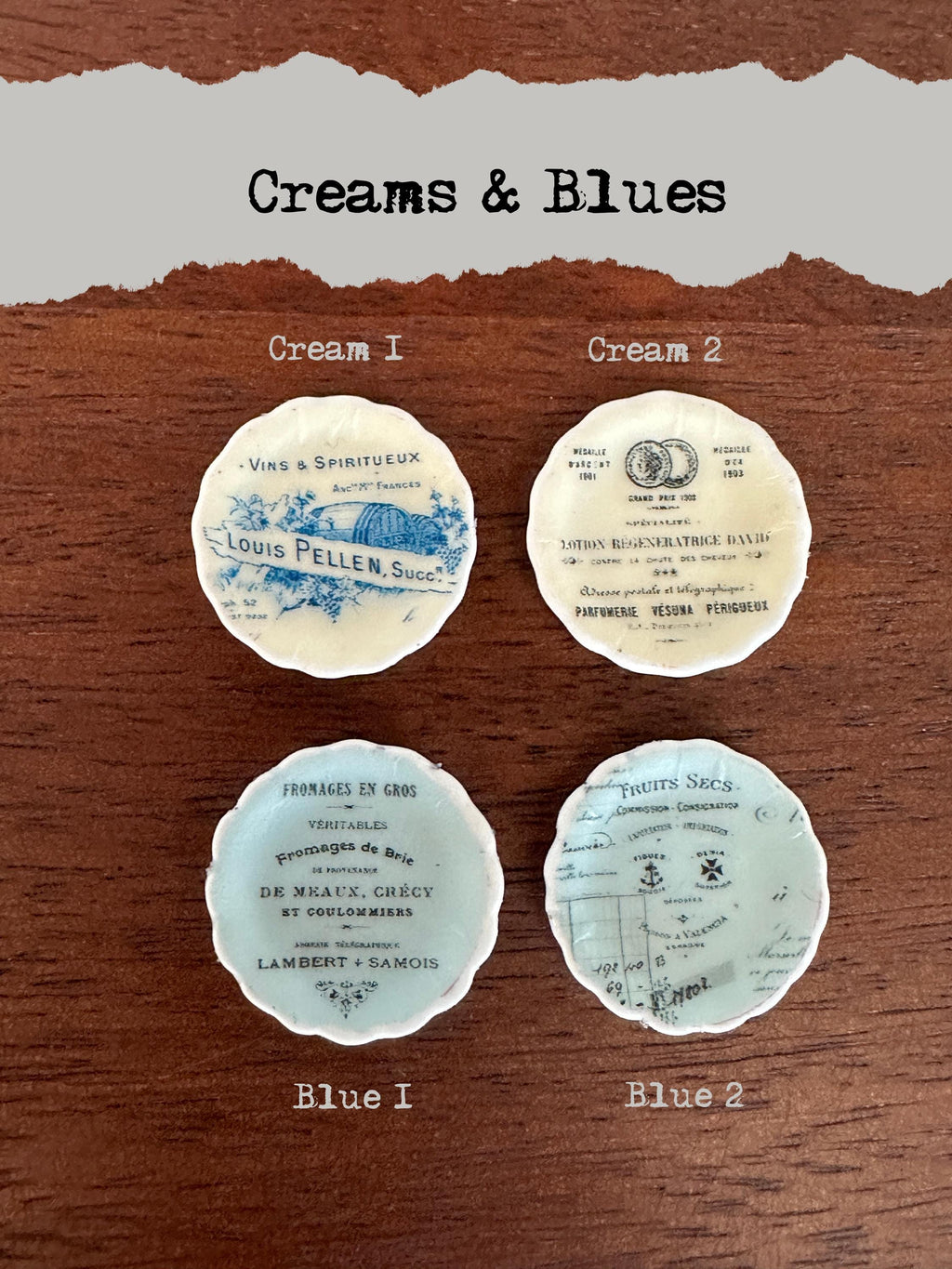 Ceramic Dollhouse 1:12 Scale Plates – French Receipts & Invoices Ephemera