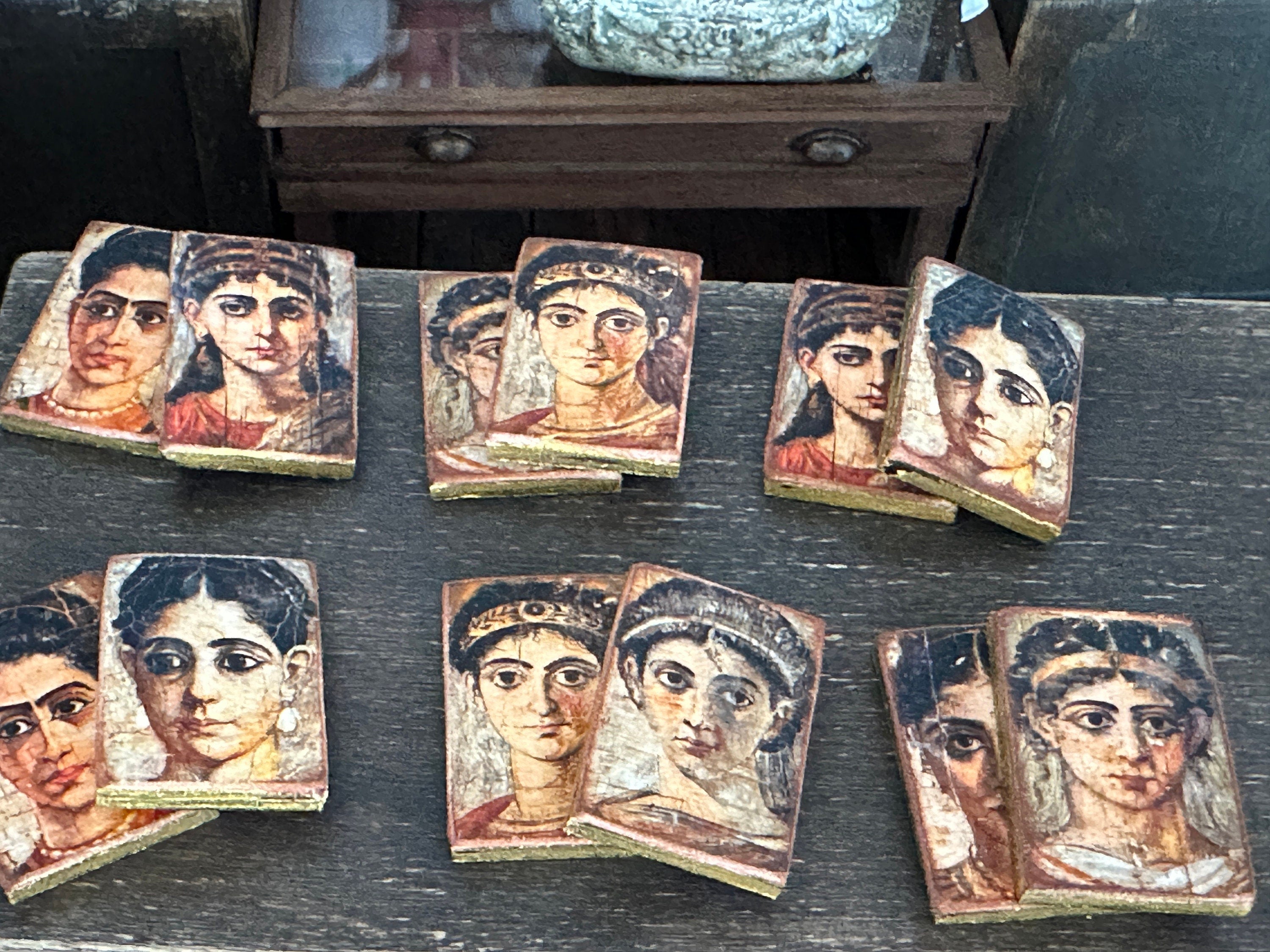 Ancient Roman-Era Egyptian Mummy Portraits – Miniature 1:12 Scale Set