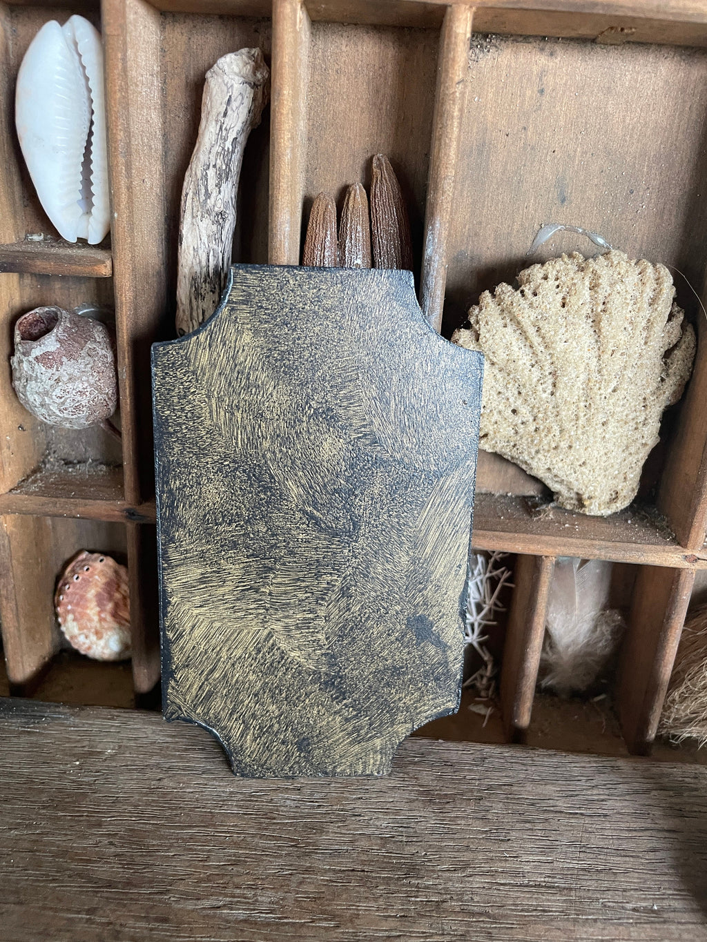 Handmade Miniature Bird Skull Wall Plaque – Aged Gilded Faux Taxidermy