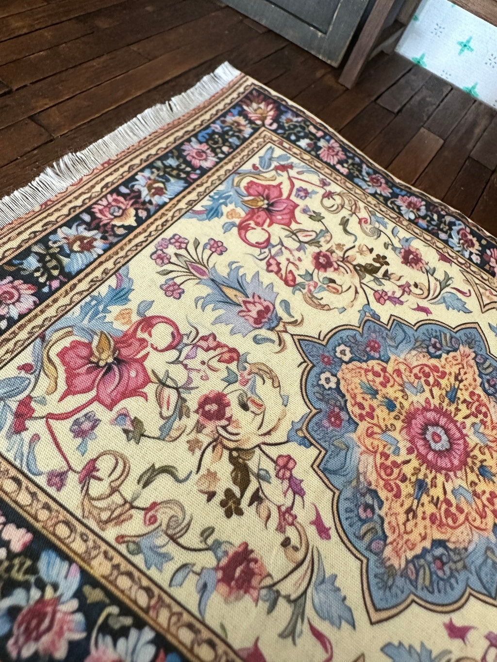 Miniature Dollhouse Persian Style Rug – Vibrant Classical Cotton 1:12 Scale