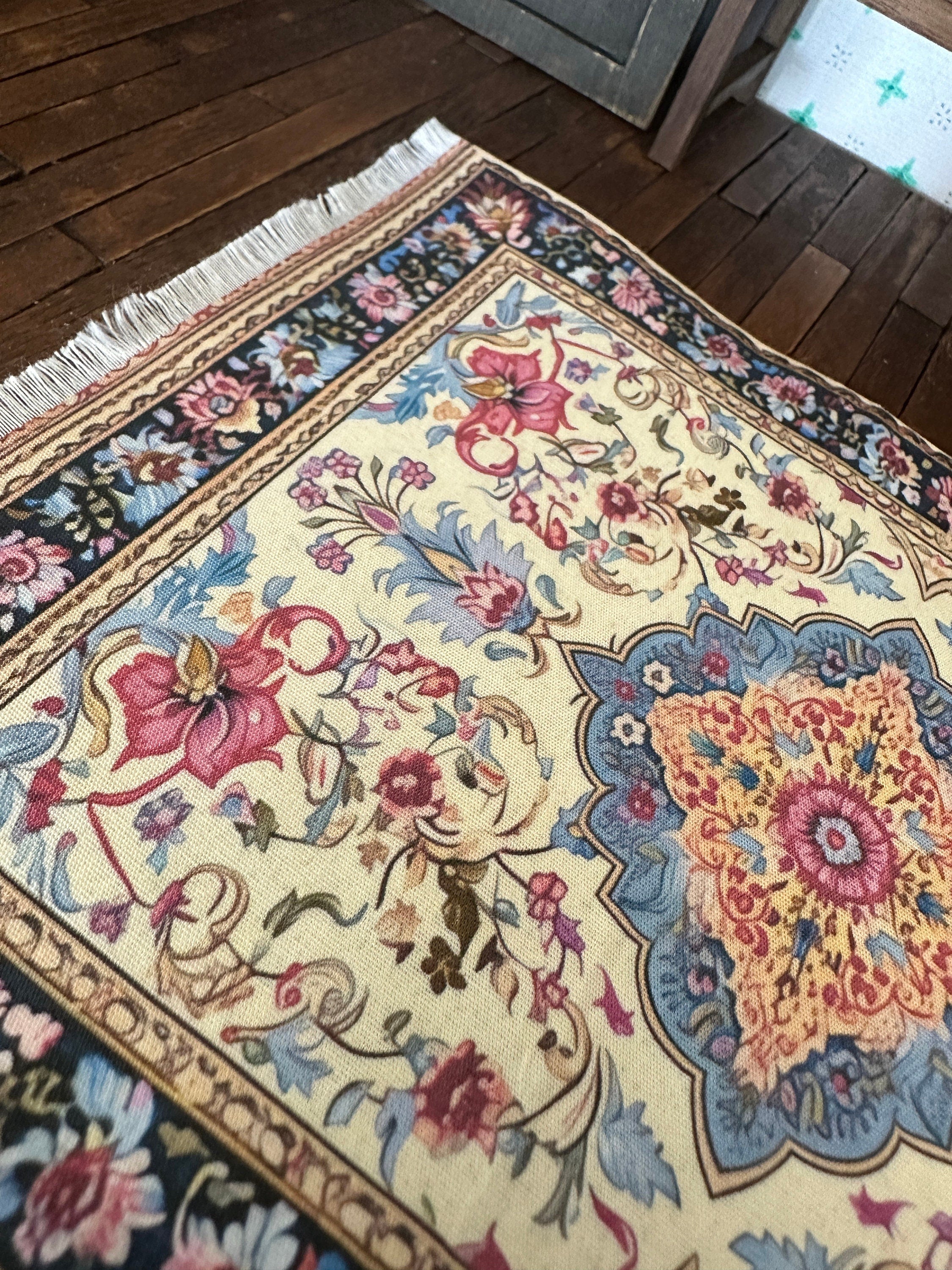 Miniature Dollhouse Persian Style Rug – Vibrant Classical Cotton 1:12 Scale