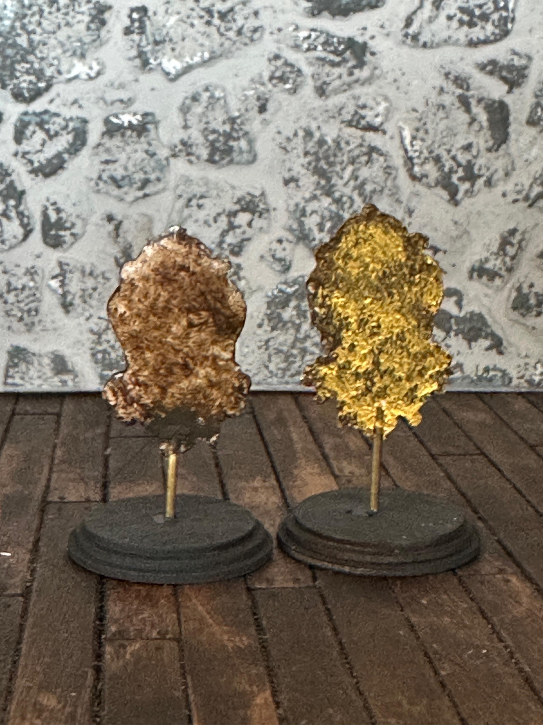 Handmade Doll House Miniature Art Collectors Statue Ornament Aged Grungy Green Man Nymph Devil on Stand Two Sizes Four