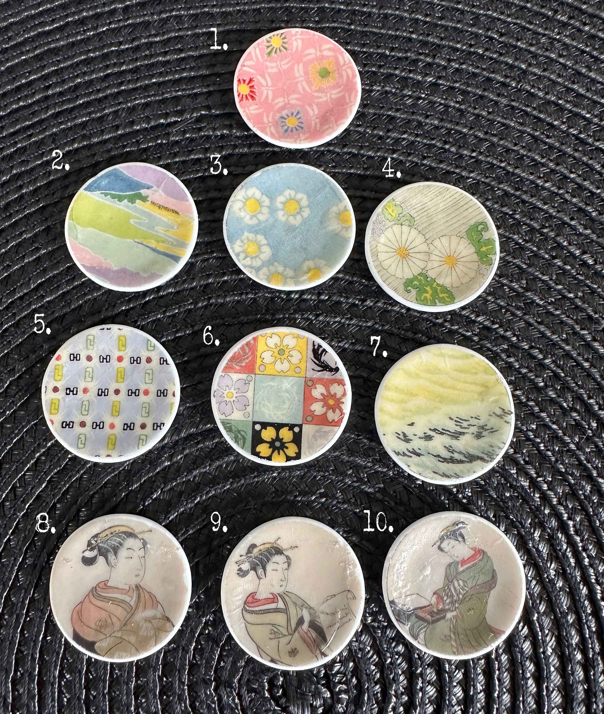 Ceramic Dollhouse 1:12 Scale Plates – Japanese Traditional Art Designs