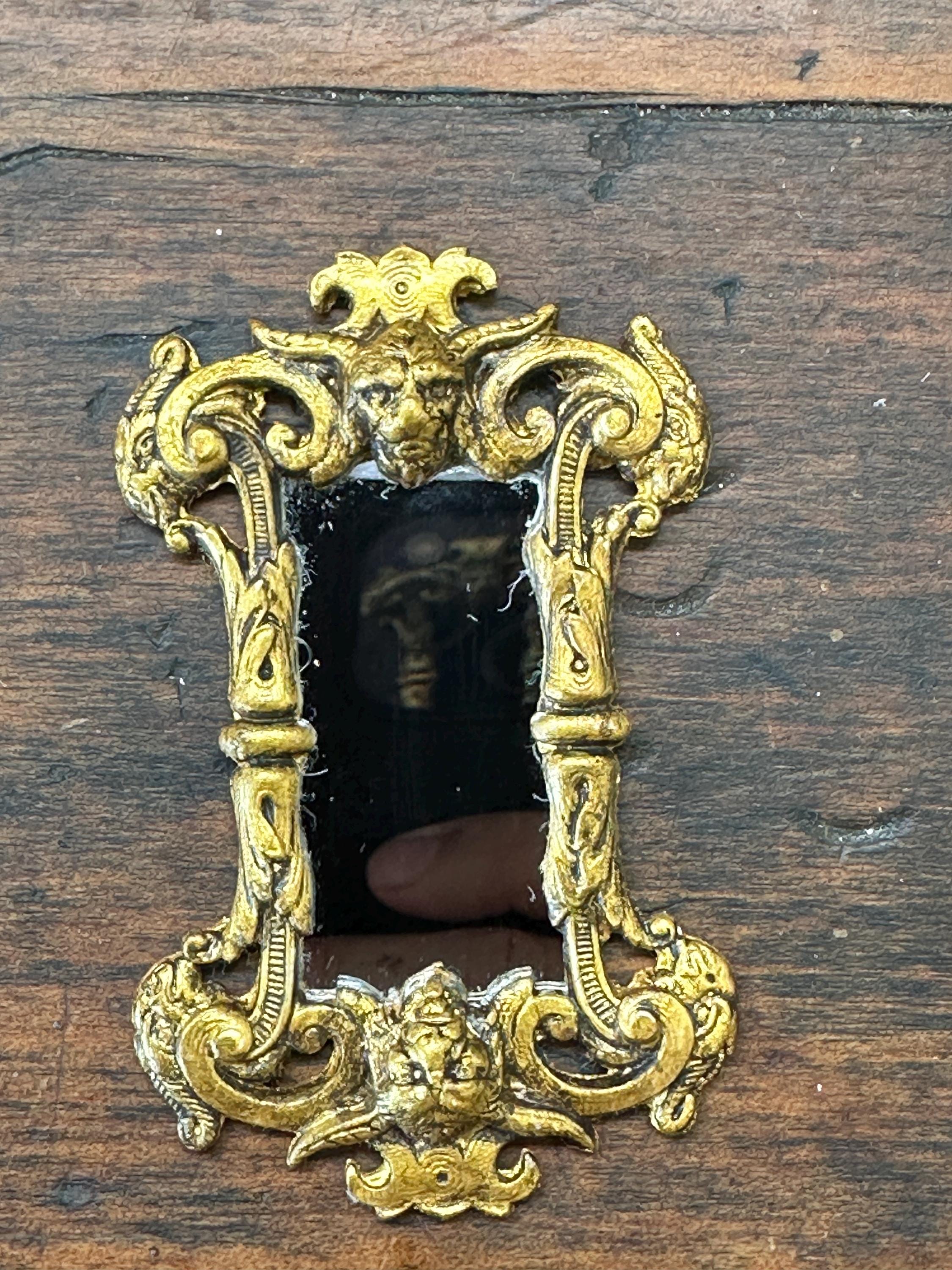 Miniature Dollhouse Ornate Devil Mirror – Gilded Gothic Esoteric Design