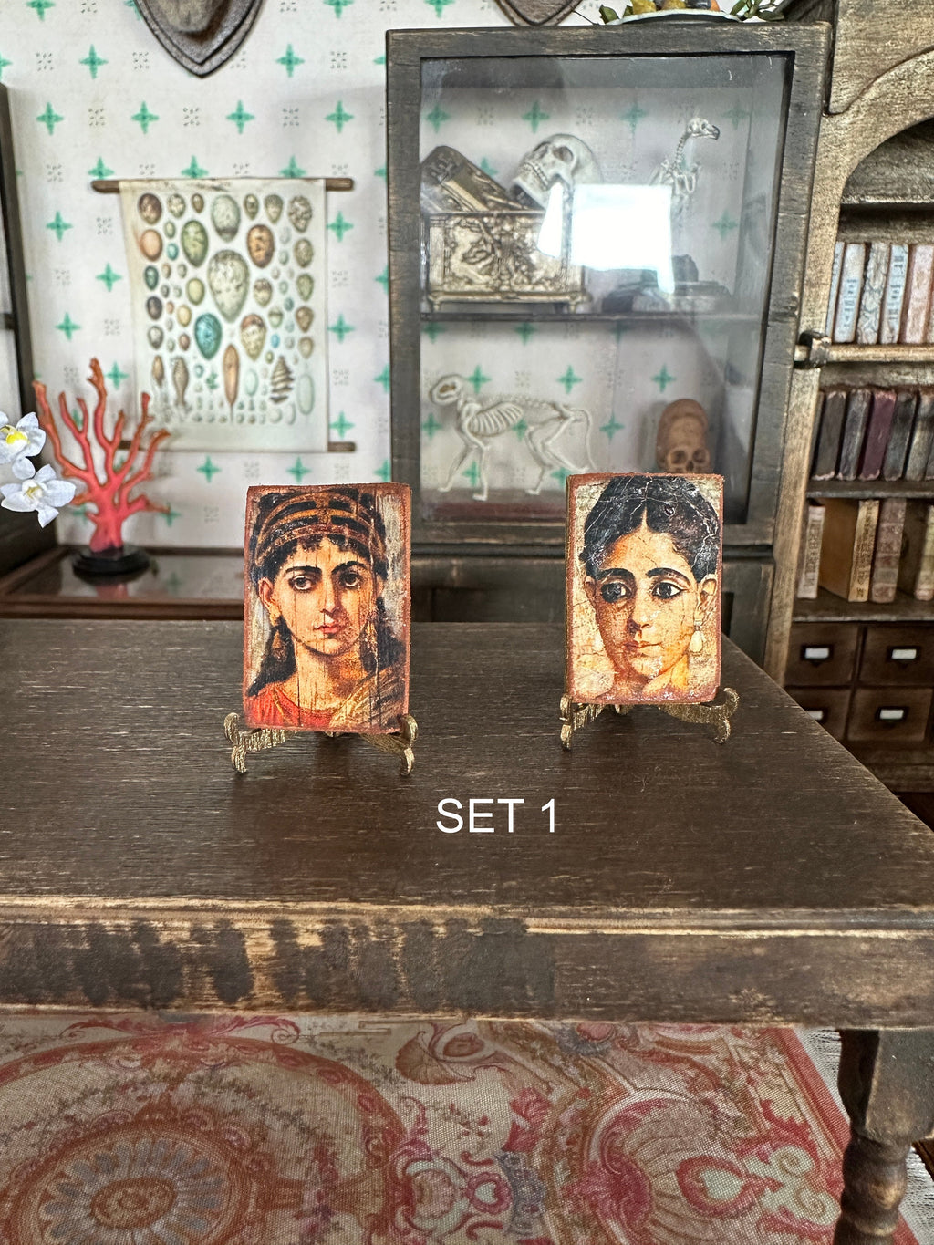 Ancient Roman-Era Egyptian Mummy Portraits – Miniature 1:12 Scale Set