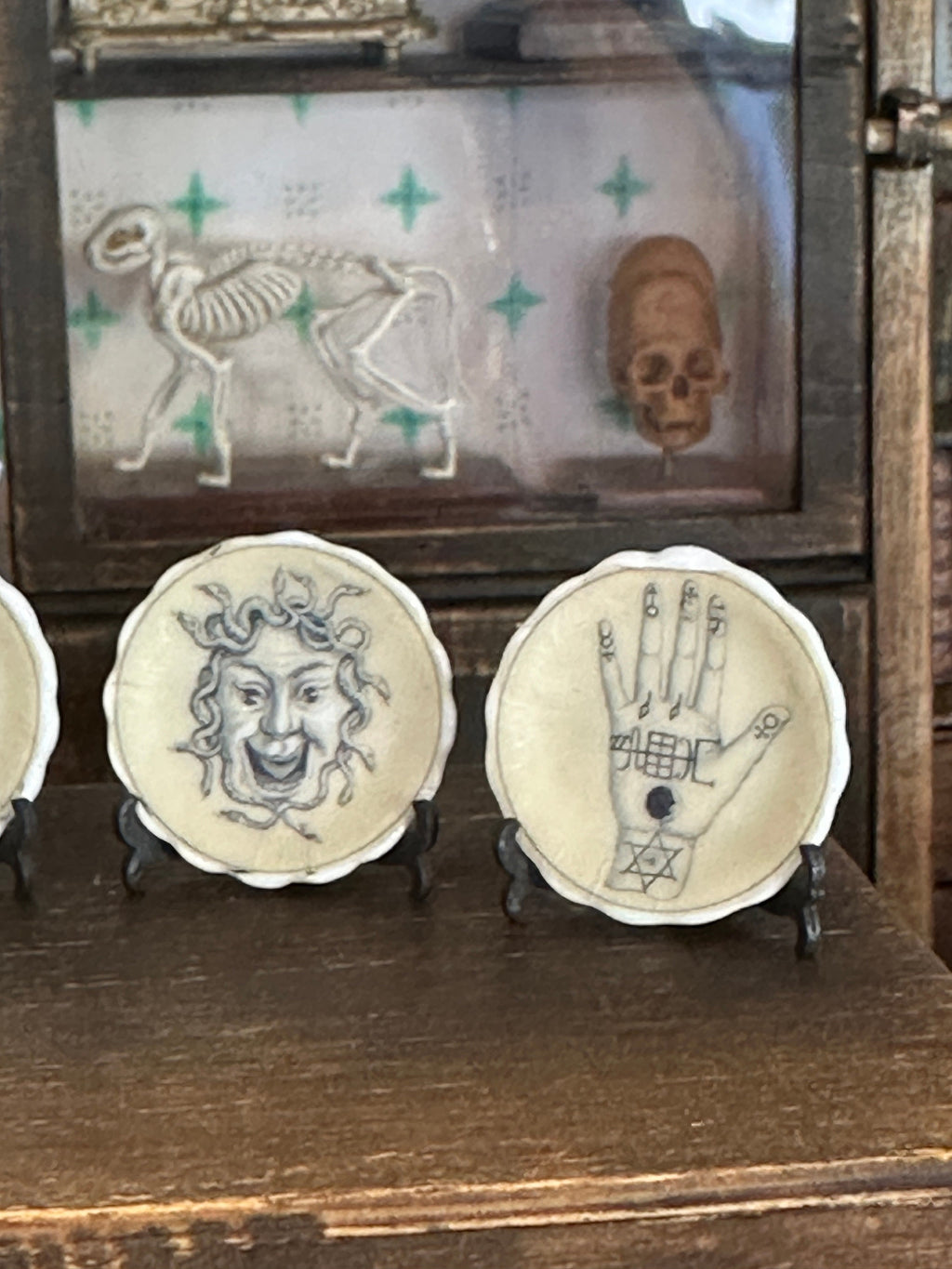 Ceramic Dollhouse 1:12 Scale Plates – Occult, Esoteric & Alchemy Miniatures