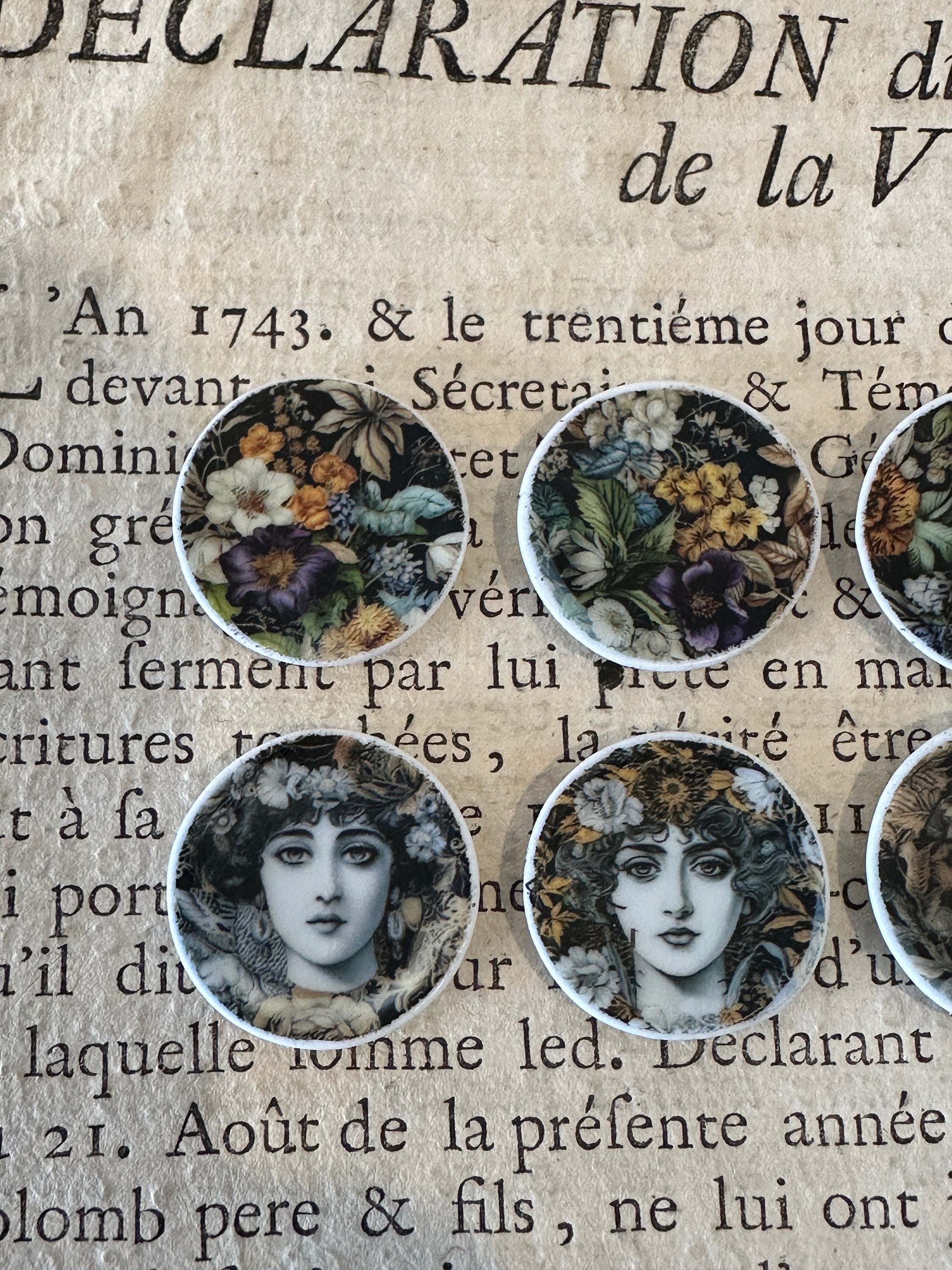Ceramic Dollhouse 1:12 Scale Plates – ‘Verdant’ Lush Classical Floral Miniatures