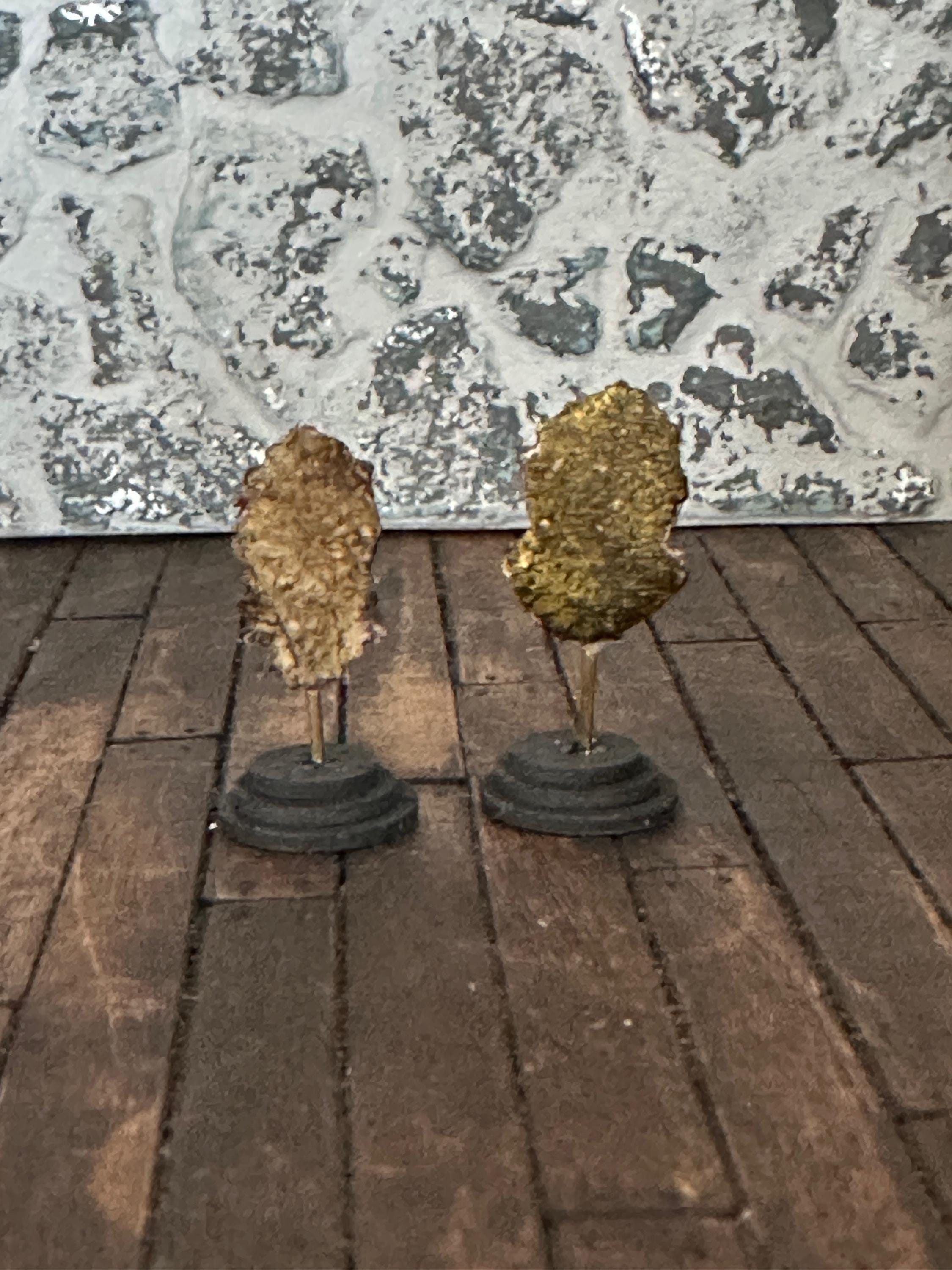 Handmade Doll House Miniature Art Collectors Statue Ornament Aged Grungy Green Man Nymph Devil on Stand Two Sizes Four