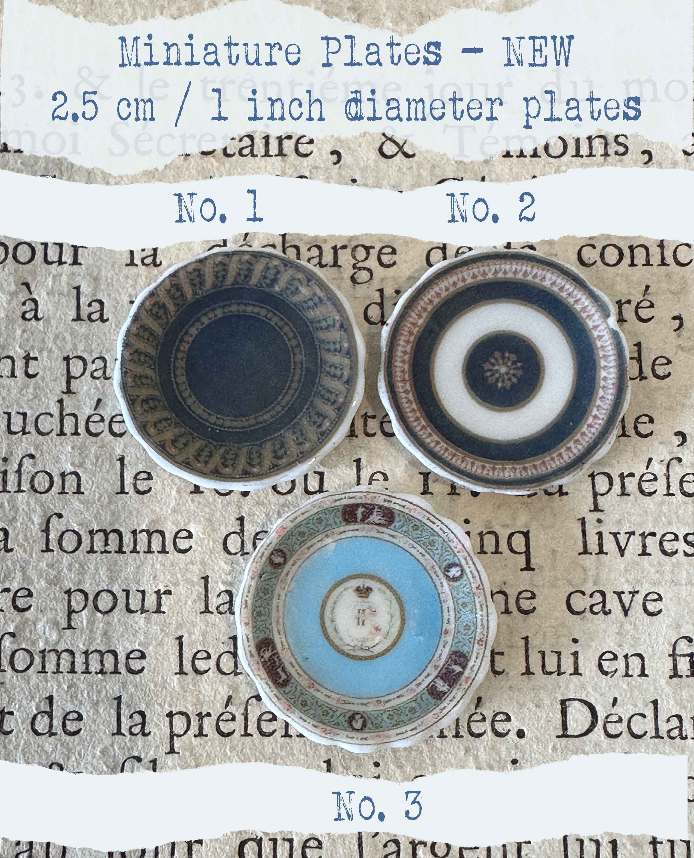 1:12 Scale Dollhouse Plates – 18th Century French Miniature Ceramics Inspired by Marie Antoinette & Louis XVI