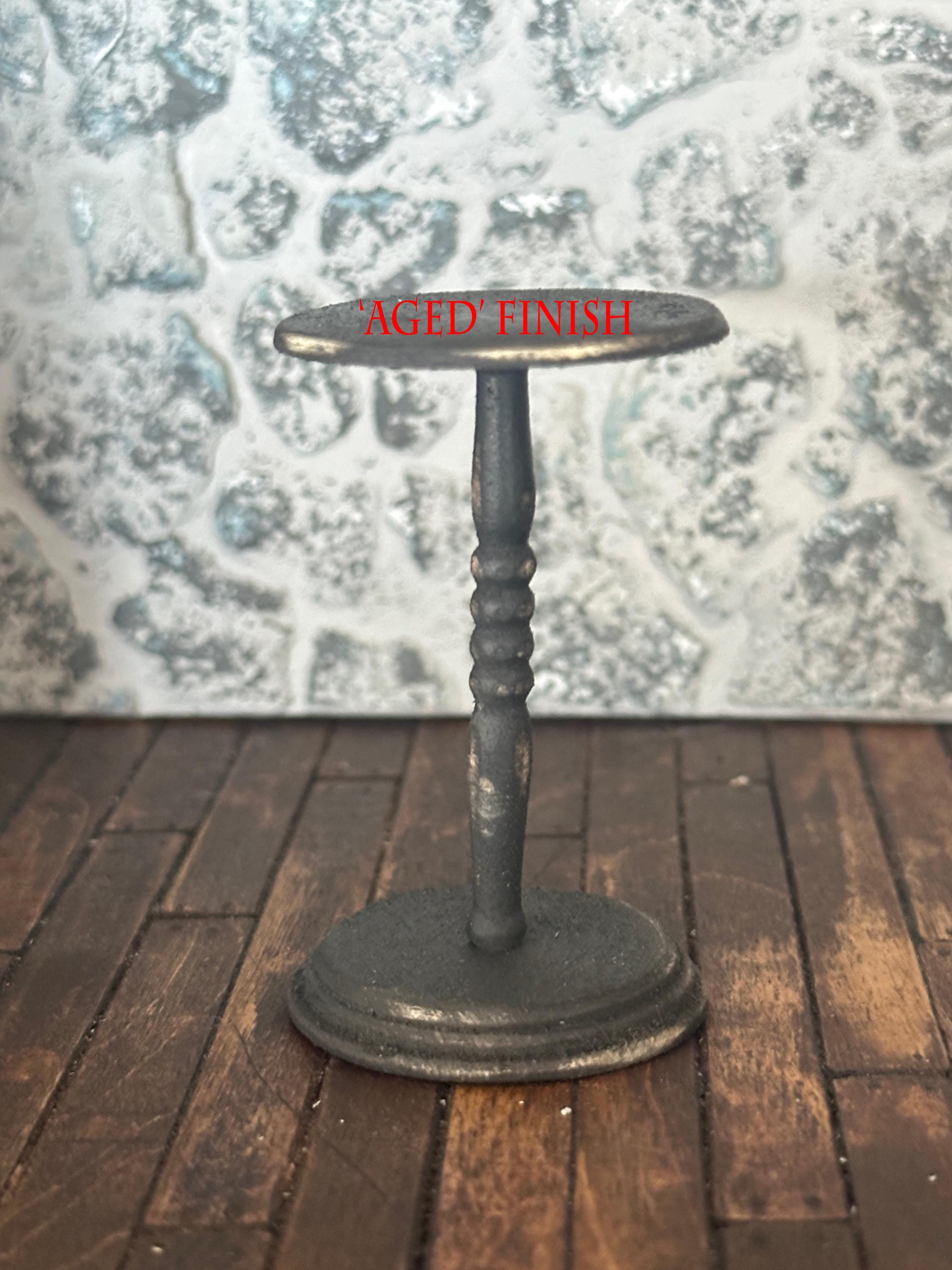 Miniature 1:12 Scale Dollshouse Handmade Ebony Colour Turned Wood Display Stand Victorian Antique Style