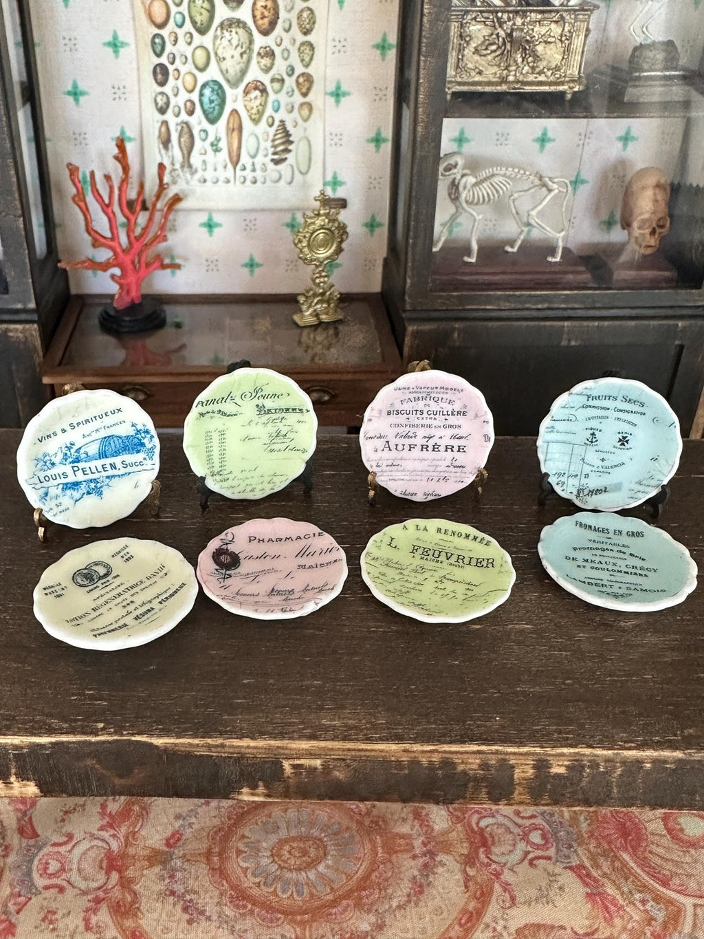 Ceramic Dollhouse 1:12 Scale Plates – French Receipts & Invoices Ephemera