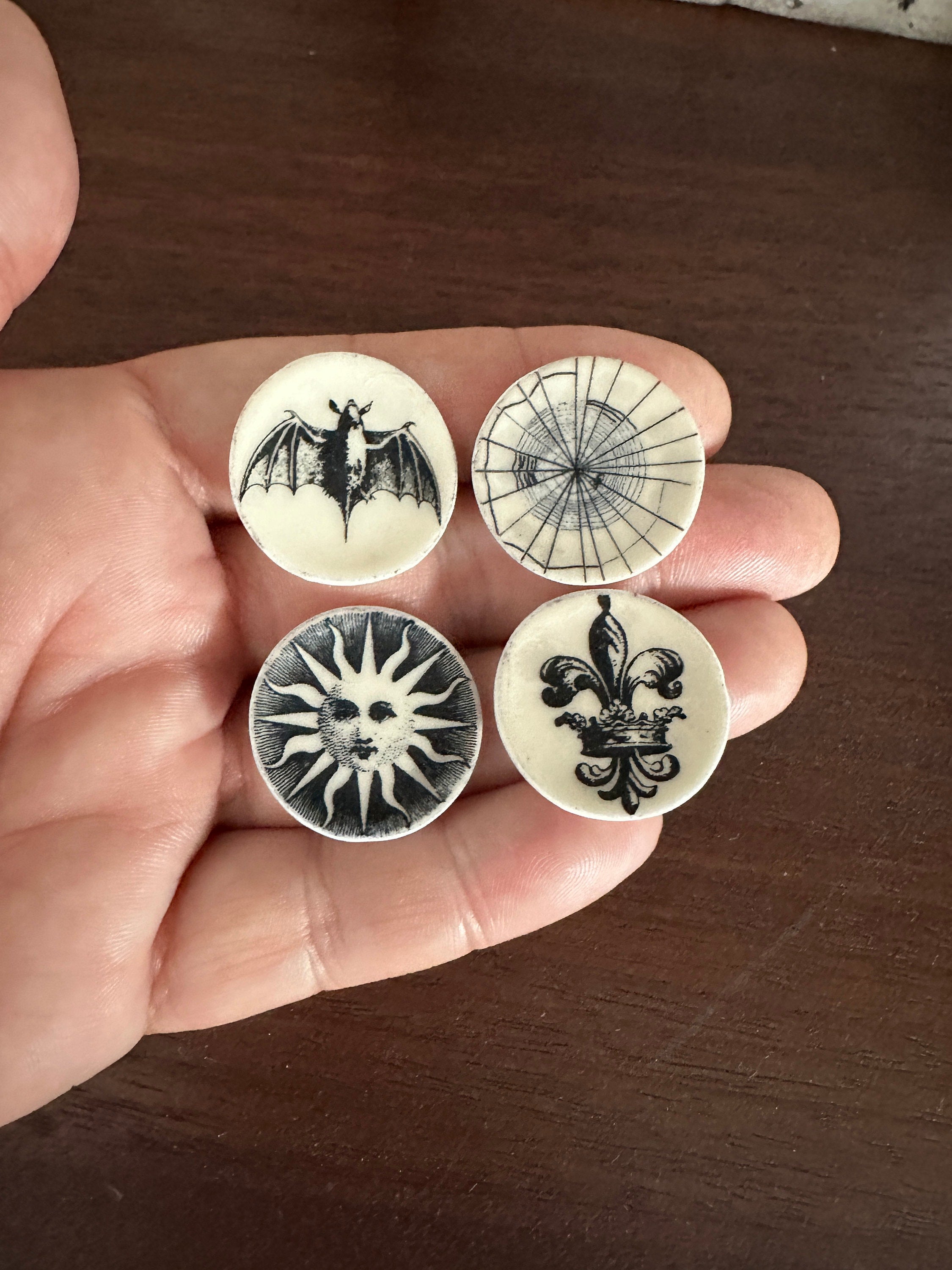 Ceramic Dollhouse 1:12 Scale Plates – Spooky Halloween Macabre Miniatures