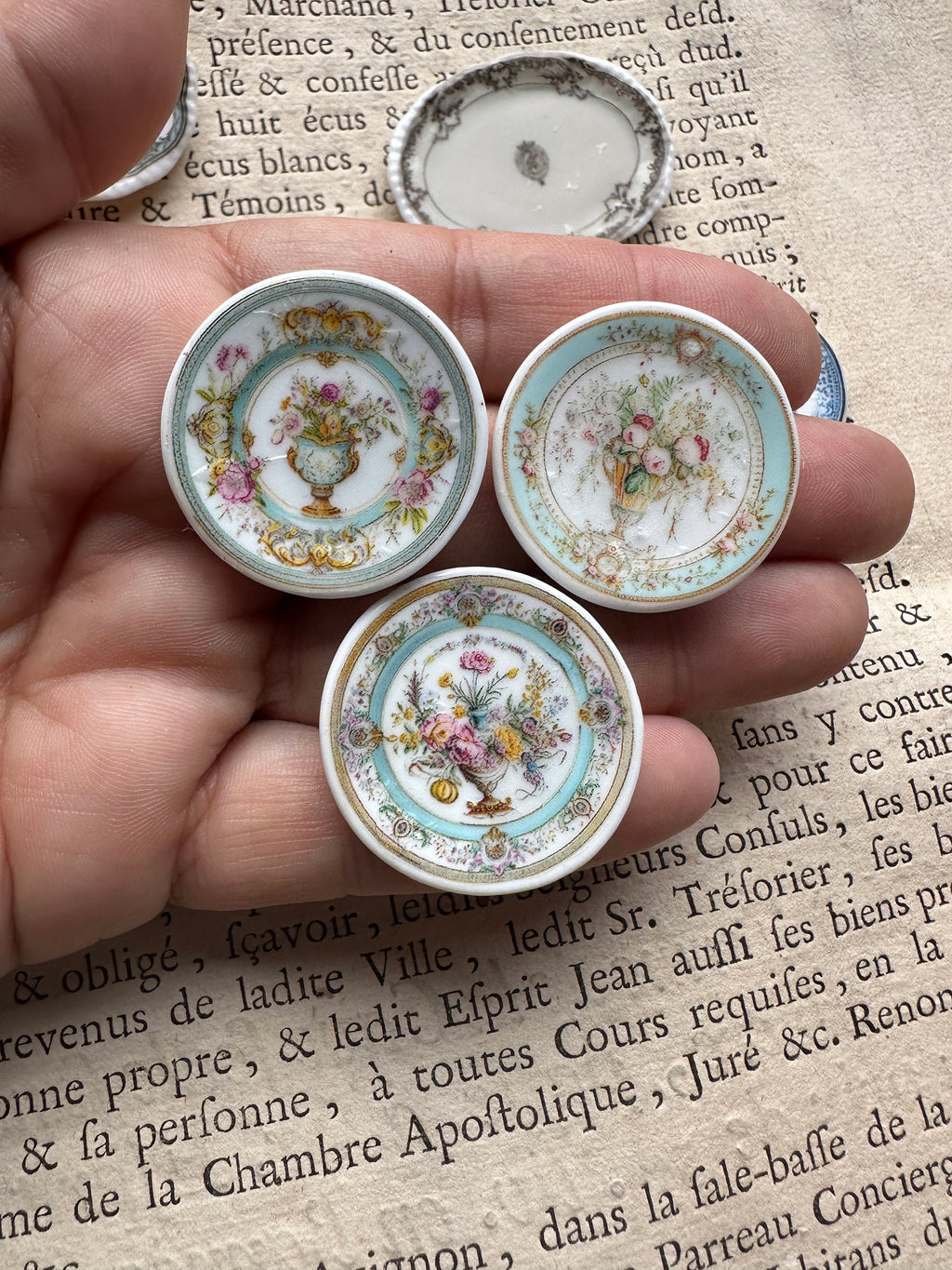 Dollhouse Miniature Plates and Platters Large Size