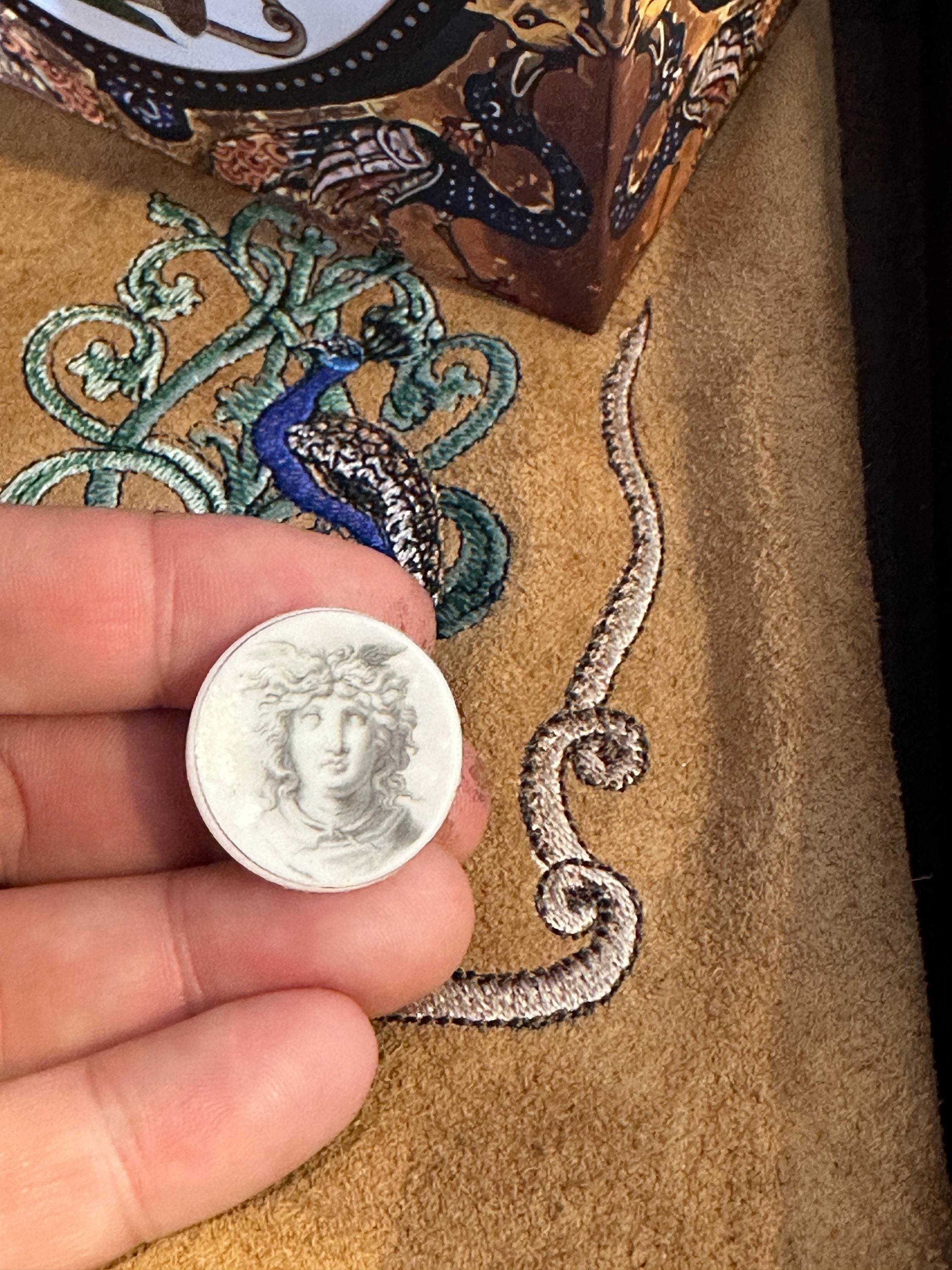 Ceramic Dollhouse 1:12 Scale Plates Vintage Style Medusa or Versailles Sun King