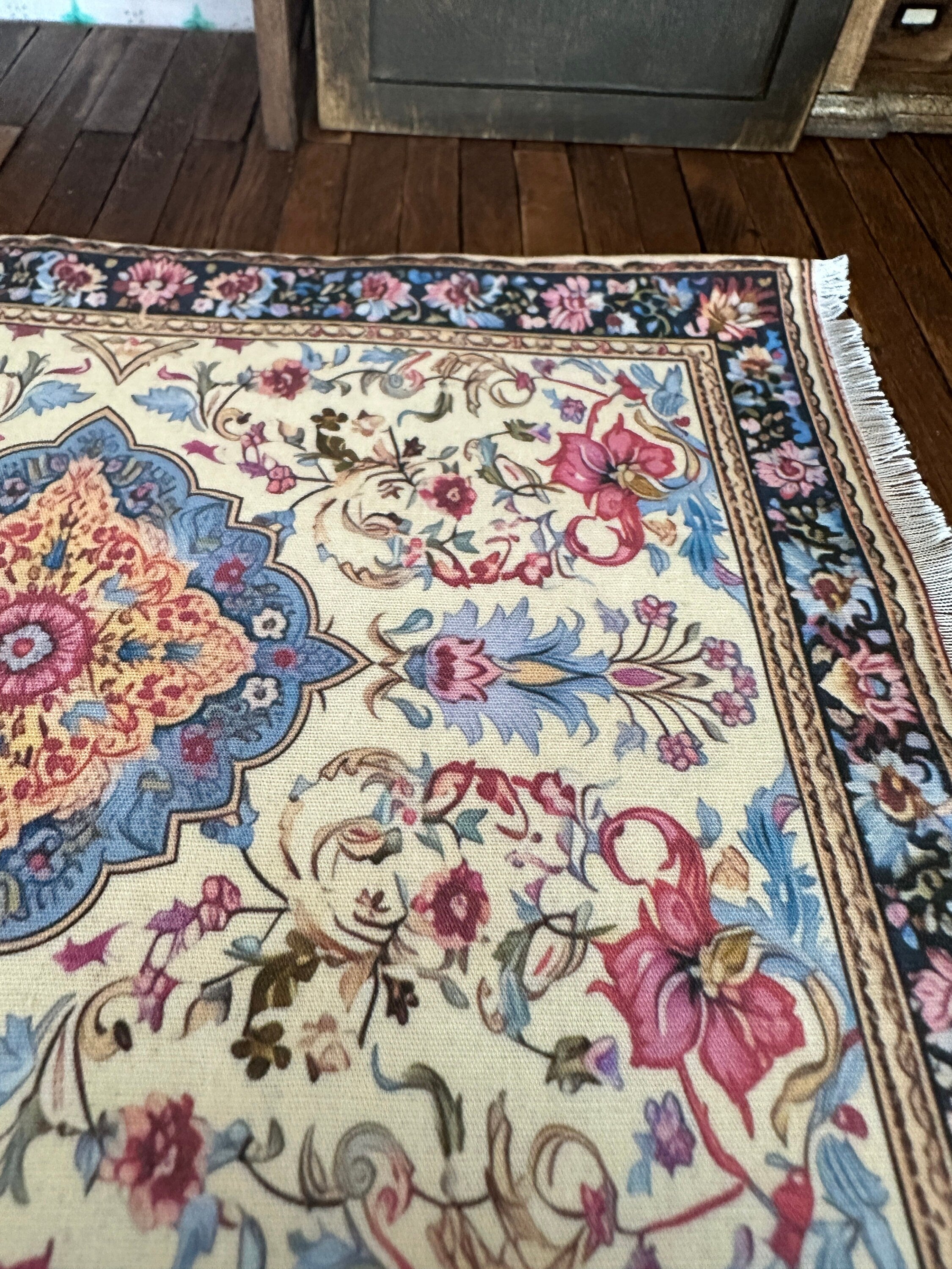 Miniature Dollhouse Persian Style Rug – Vibrant Classical Cotton 1:12 Scale