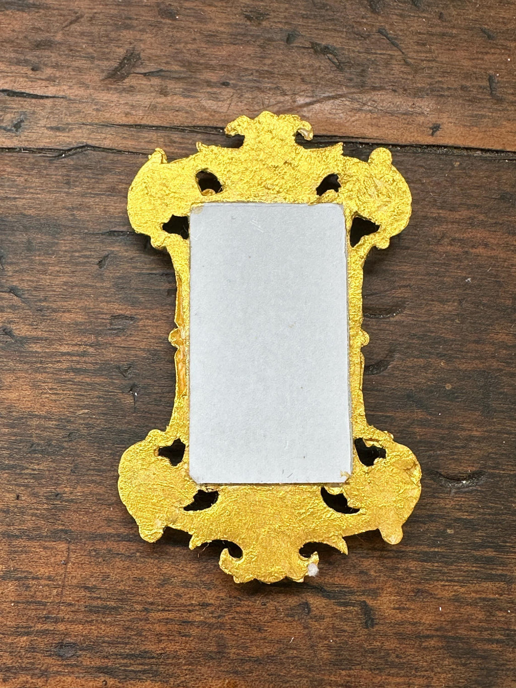 Miniature Dollhouse Ornate Devil Mirror – Gilded Gothic Esoteric Design