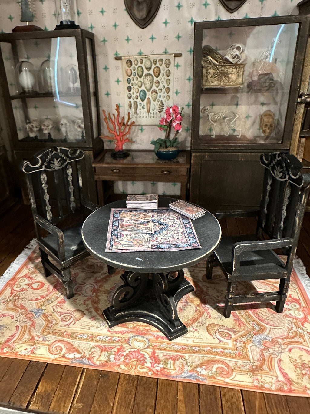 Dollhouse Miniature 1:12 Scale Tarot Deck – Marseilles Full 78 Cards with Altar Cloth