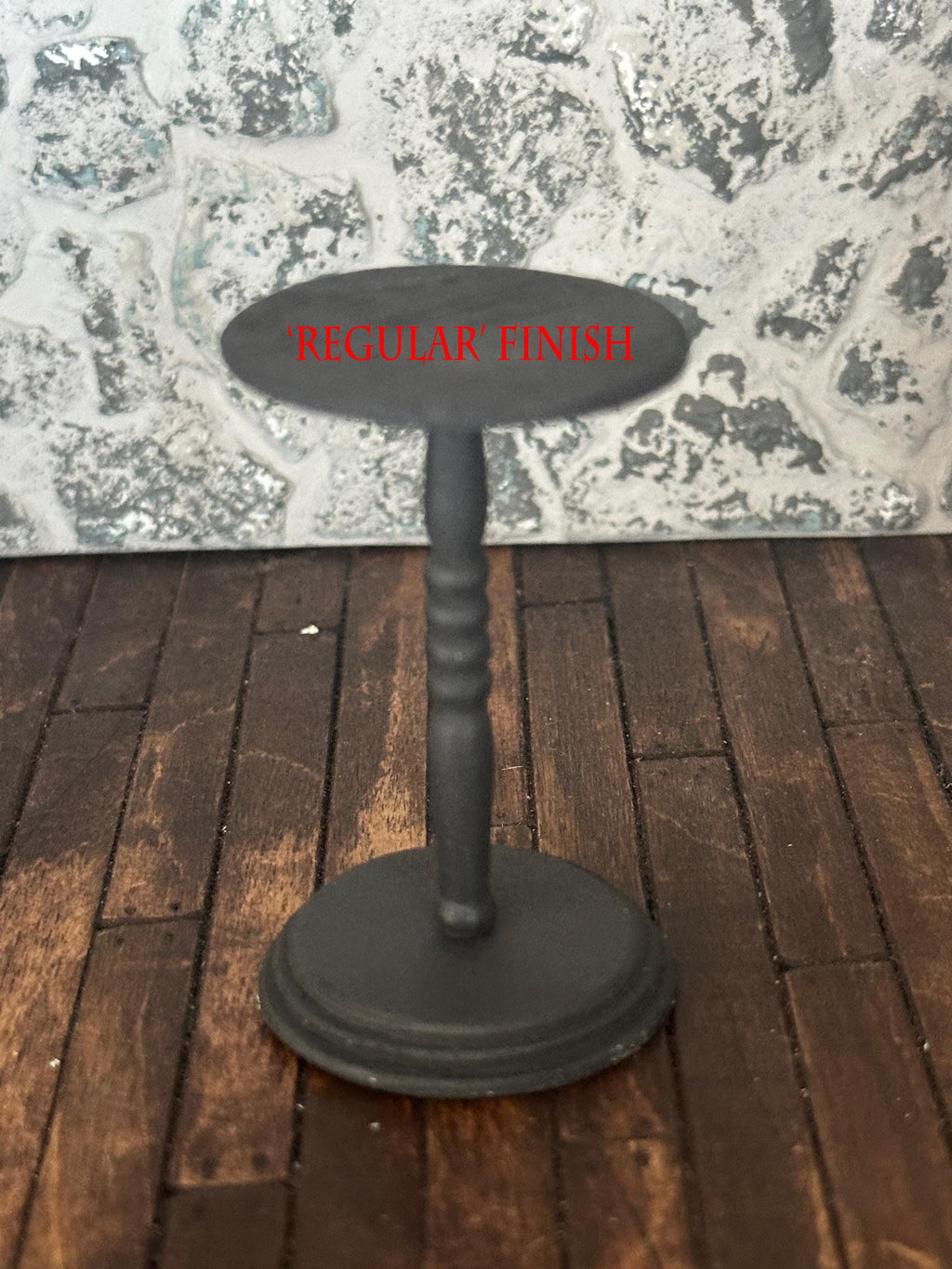 Miniature 1:12 Scale Dollshouse Handmade Ebony Colour Turned Wood Display Stand Victorian Antique Style