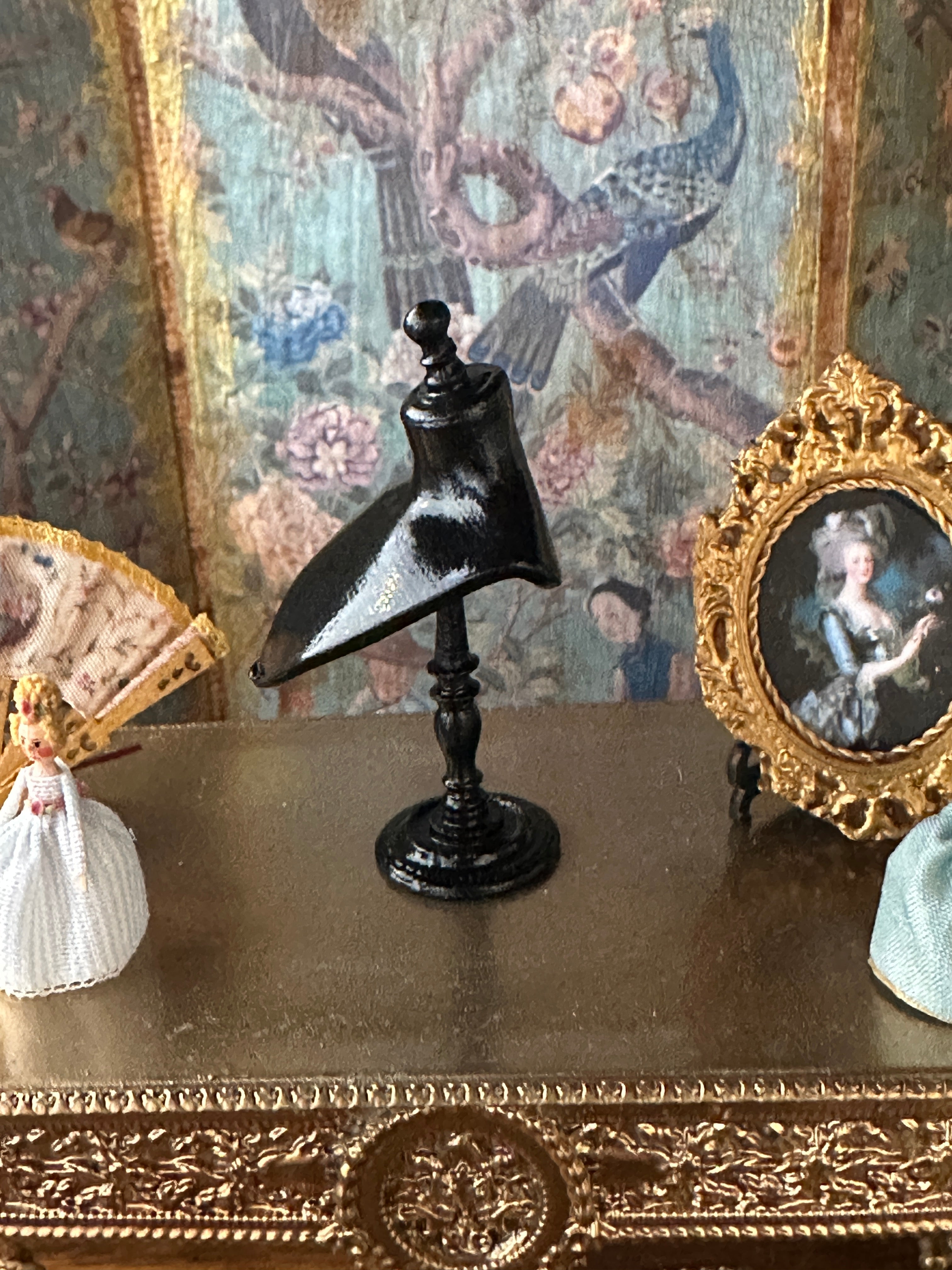Handmade Miniature Display Bust – Victorian Black Jewellery Stand (1:12 Scale)