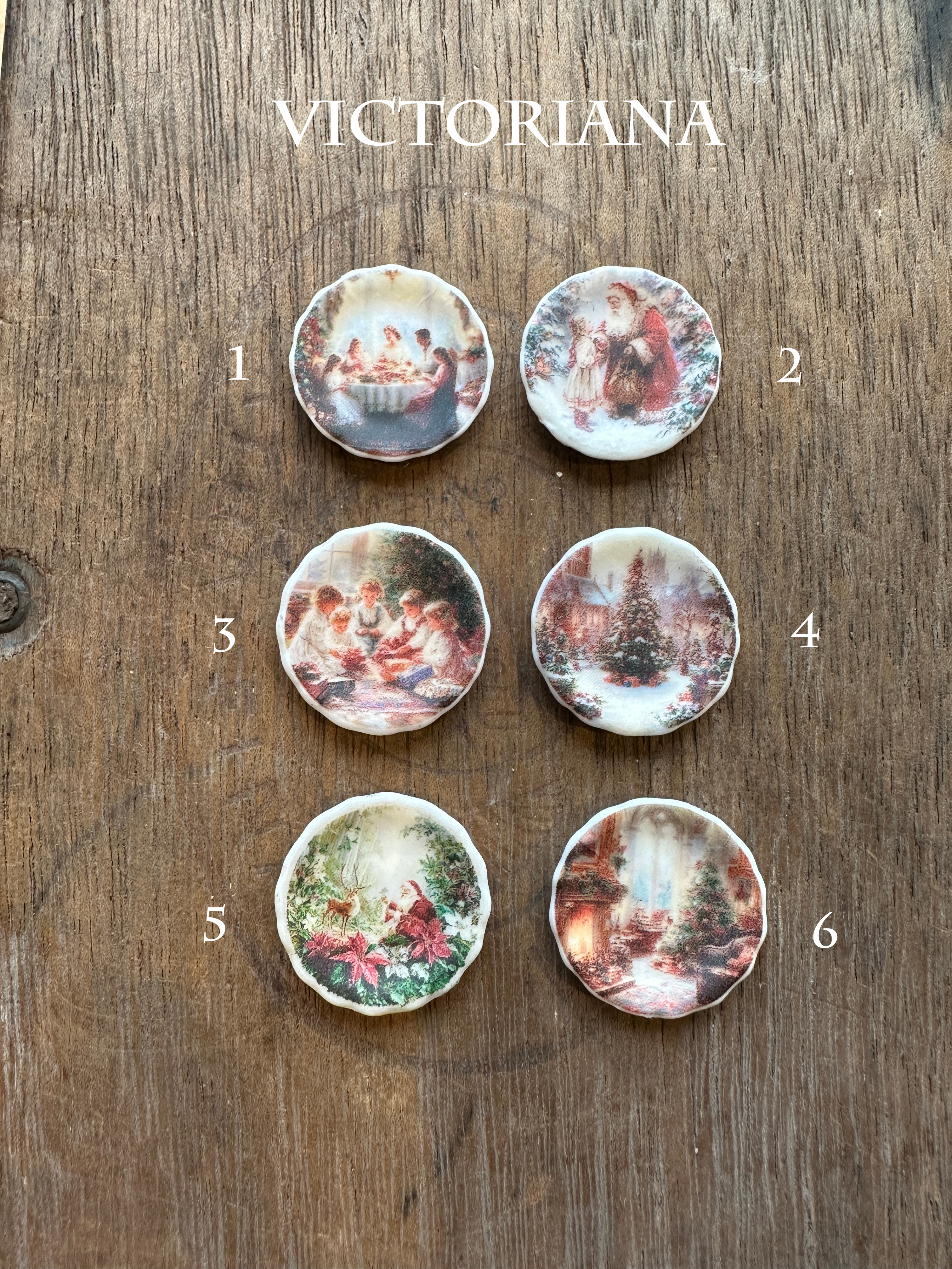 1:12 Scale Dollhouse Plates – Christmas Festive Season Holidays