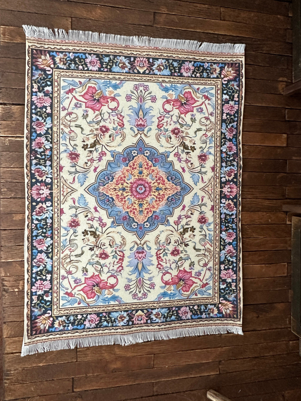 Miniature Dollhouse Persian Style Rug – Vibrant Classical Cotton 1:12 Scale