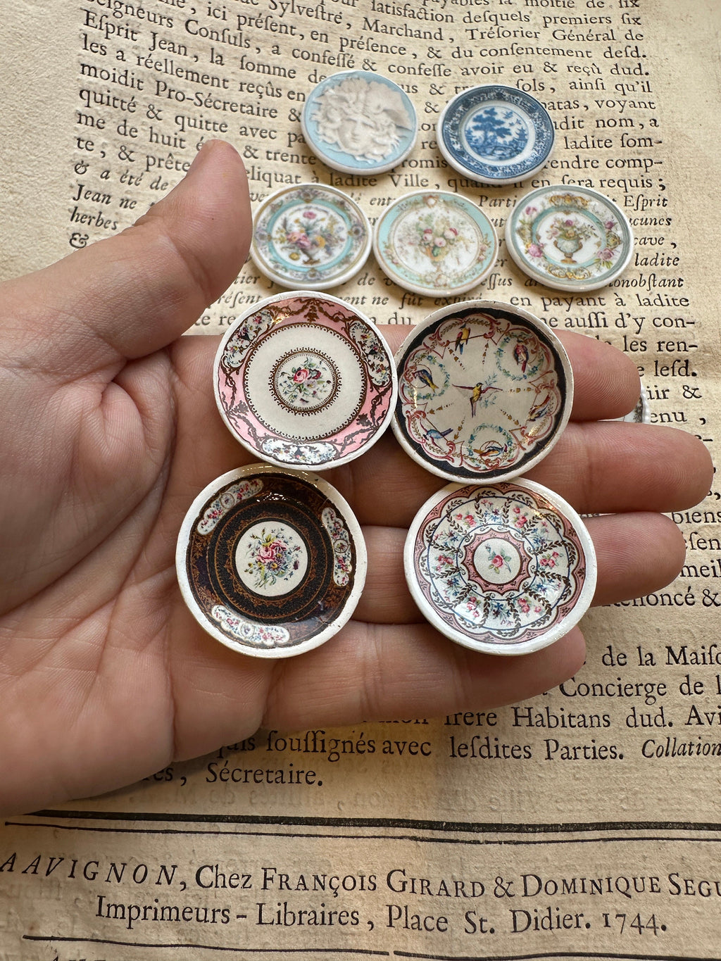 Dollhouse Miniature Plates and Platters Large Size