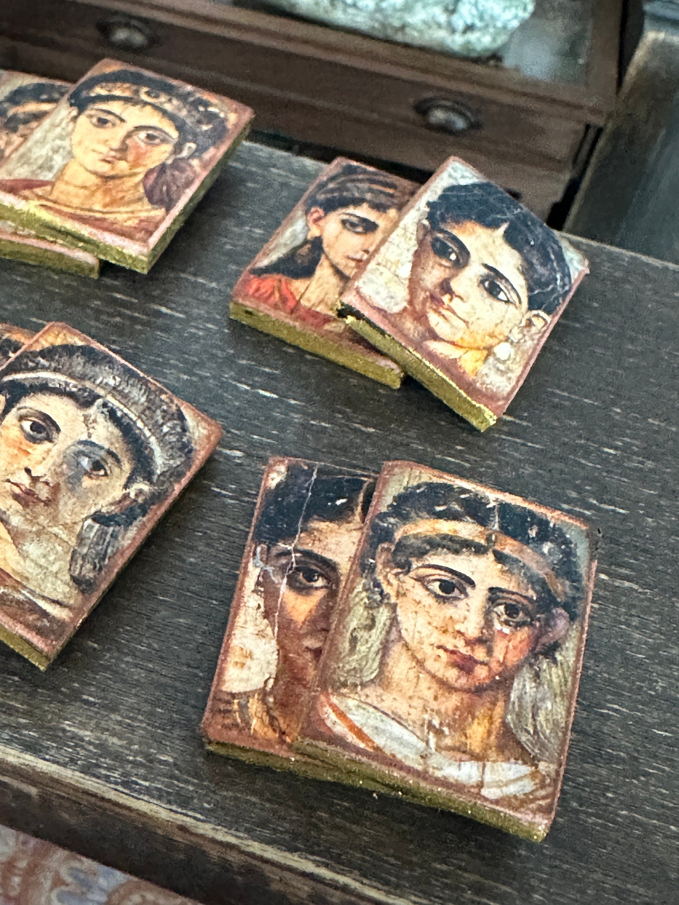 Ancient Roman-Era Egyptian Mummy Portraits – Miniature 1:12 Scale Set