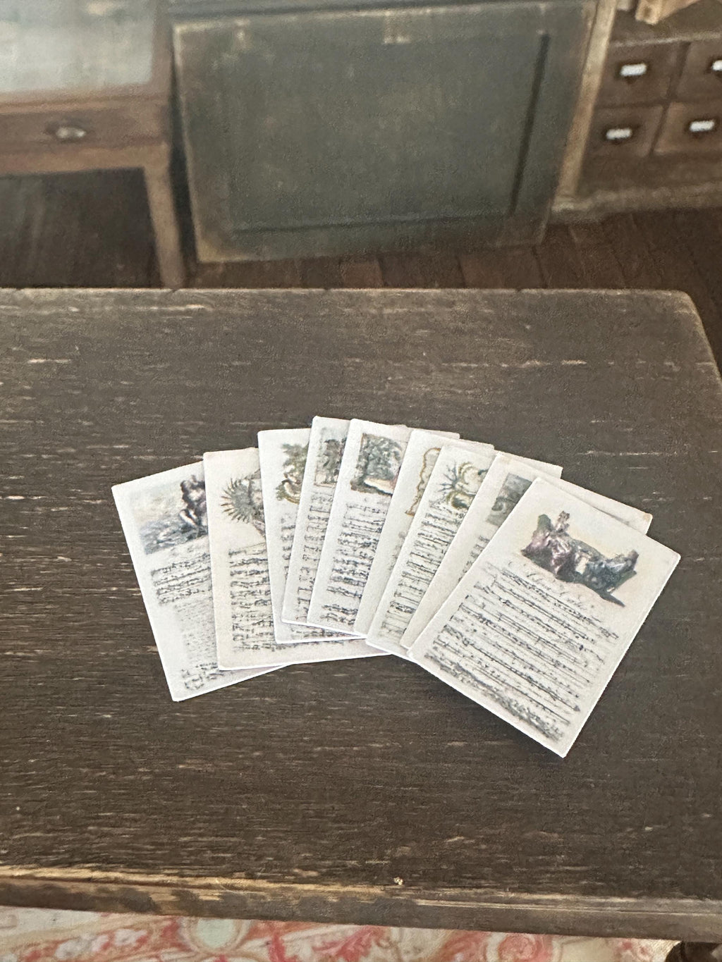 Dollhouse Miniature 18th Century Gilded Music Stand – Antique Style with Sheet Music