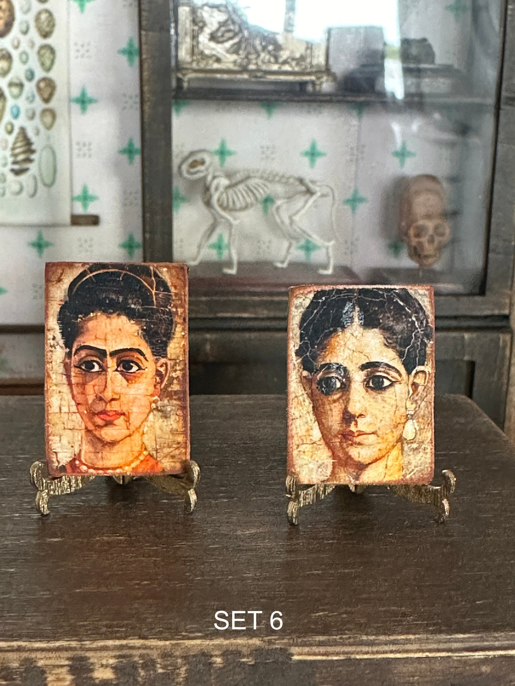 Ancient Roman-Era Egyptian Mummy Portraits – Miniature 1:12 Scale Set