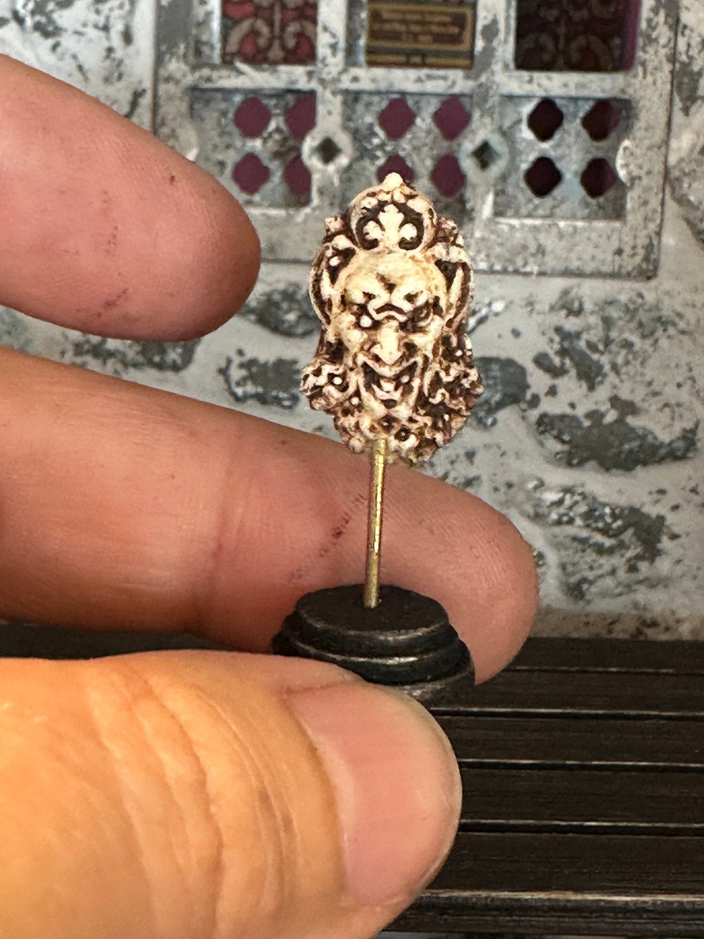 Handmade Miniature Green Man Statue – Aged Grungy Collector’s Ornament