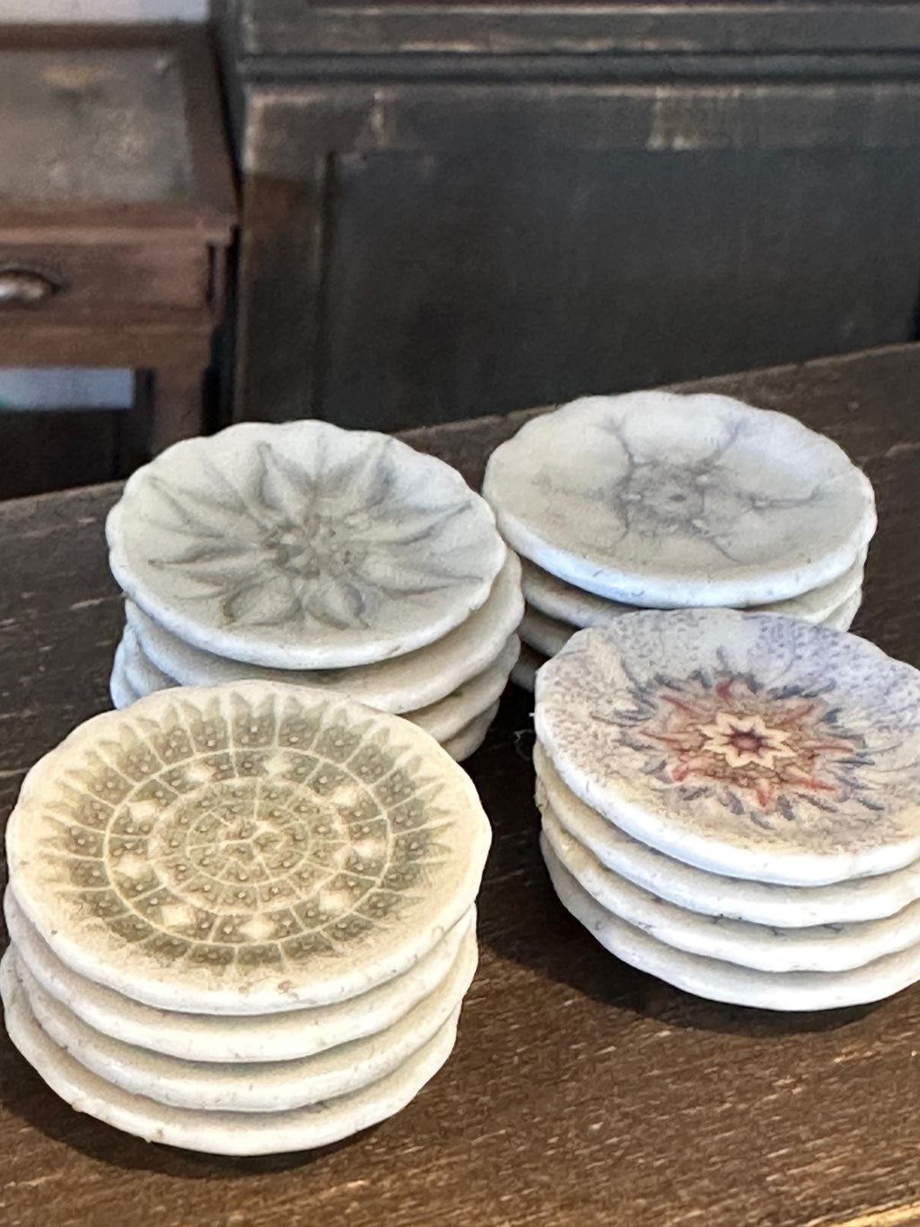 Ceramic Dollhouse 1:12 Scale Plates – 19th Century Ernst Haeckel Naturalist Illustrations Sets 1 and 2