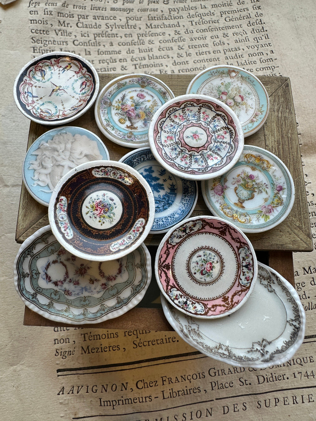 Dollhouse Miniature Plates and Platters Large Size