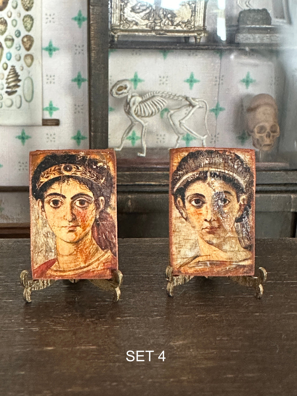 Ancient Roman-Era Egyptian Mummy Portraits – Miniature 1:12 Scale Set