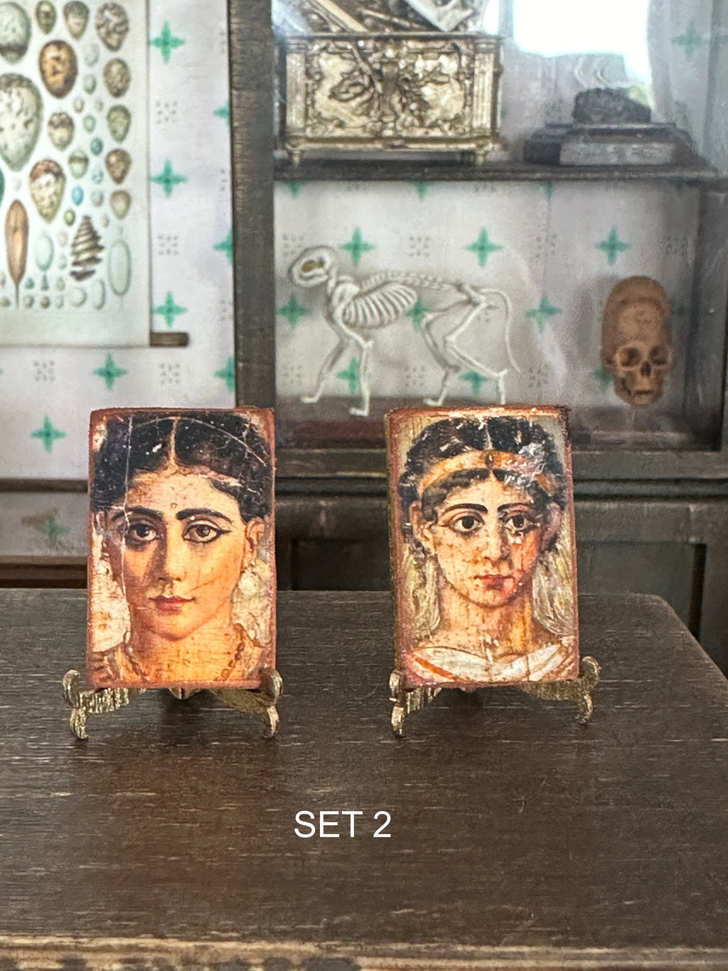 Ancient Roman-Era Egyptian Mummy Portraits – Miniature 1:12 Scale Set