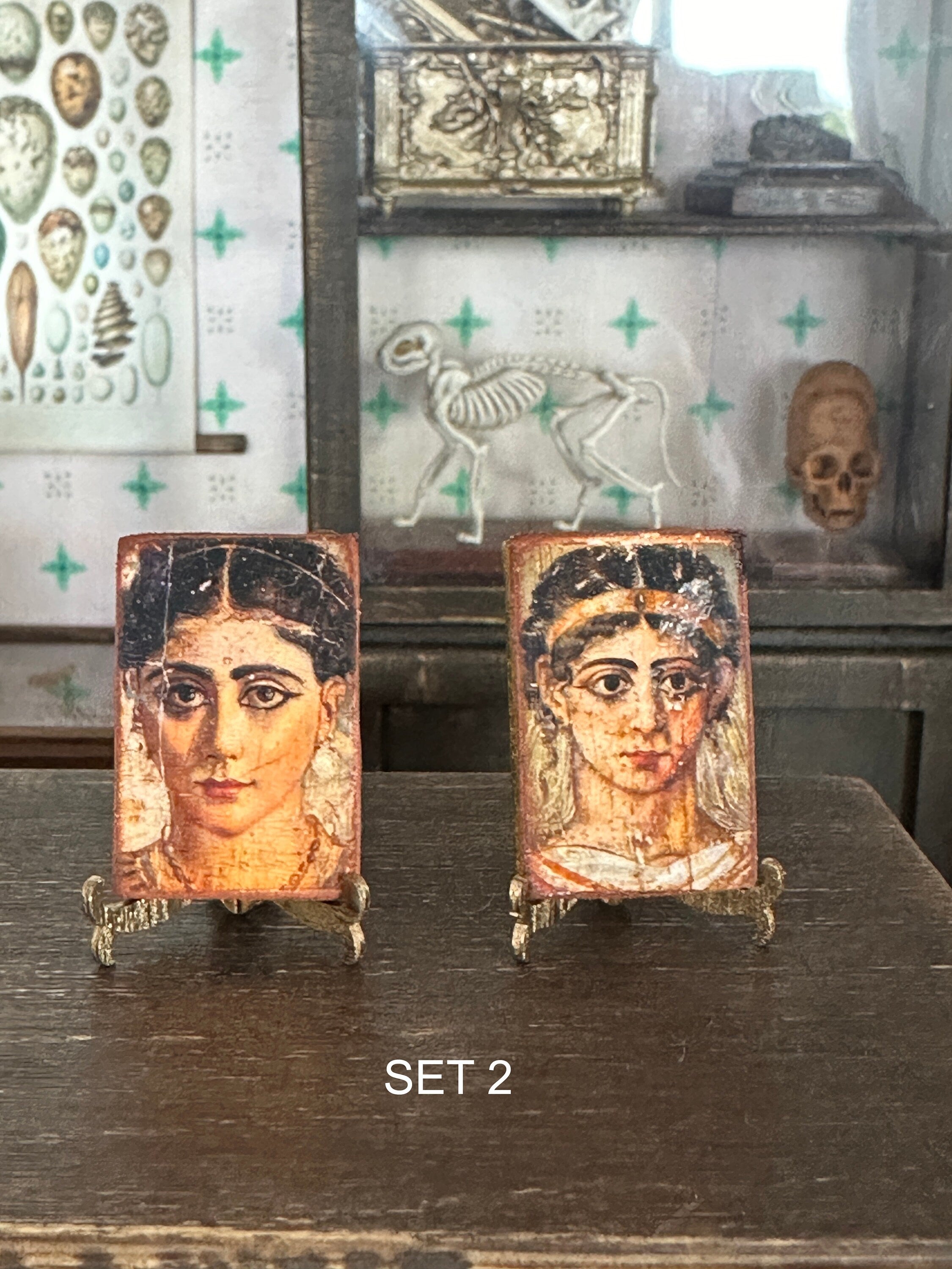 Ancient Roman-Era Egyptian Mummy Portraits – Miniature 1:12 Scale Set