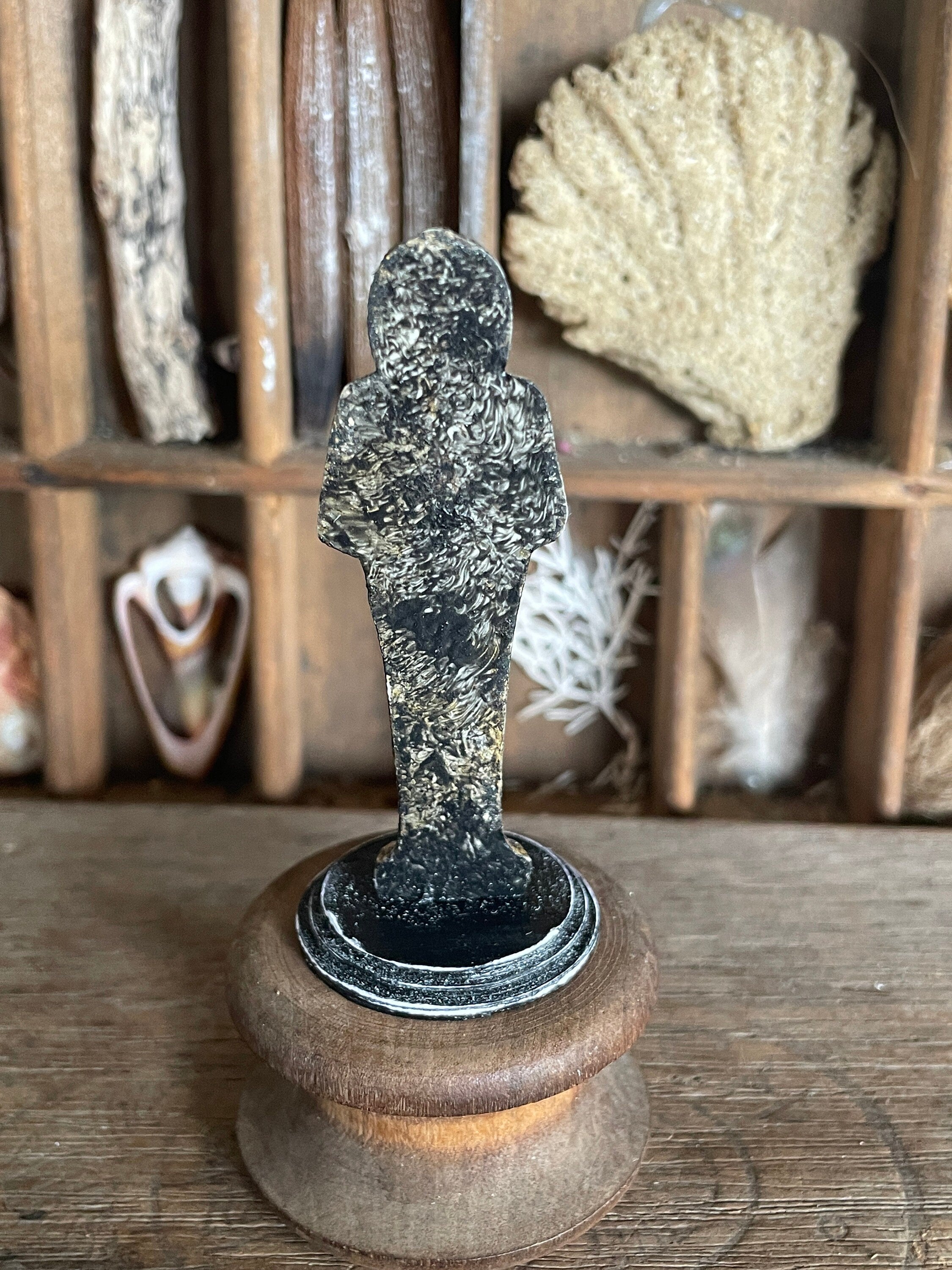 Handmade Miniature Egyptian Mummy Case – Aged Grungy Collector’s Statue