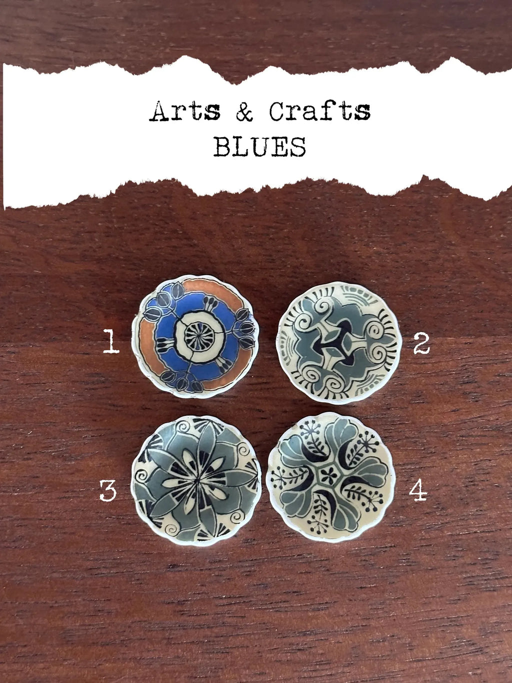 1:12 Scale Dollhouse Plates – Early 20th Century Folk Art Style Colourful